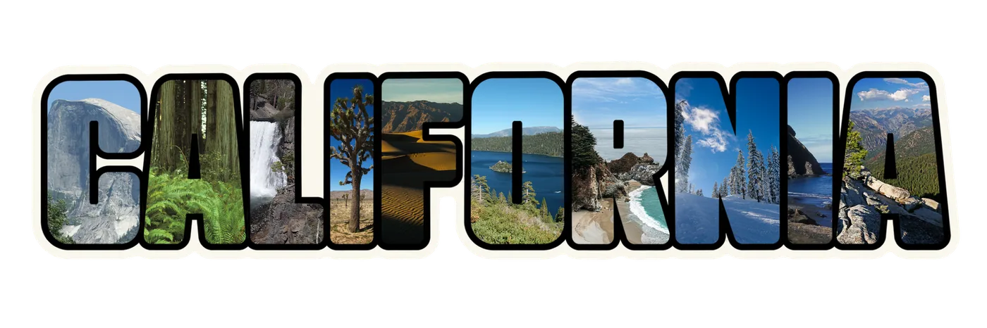 California natural wonders photo sticker